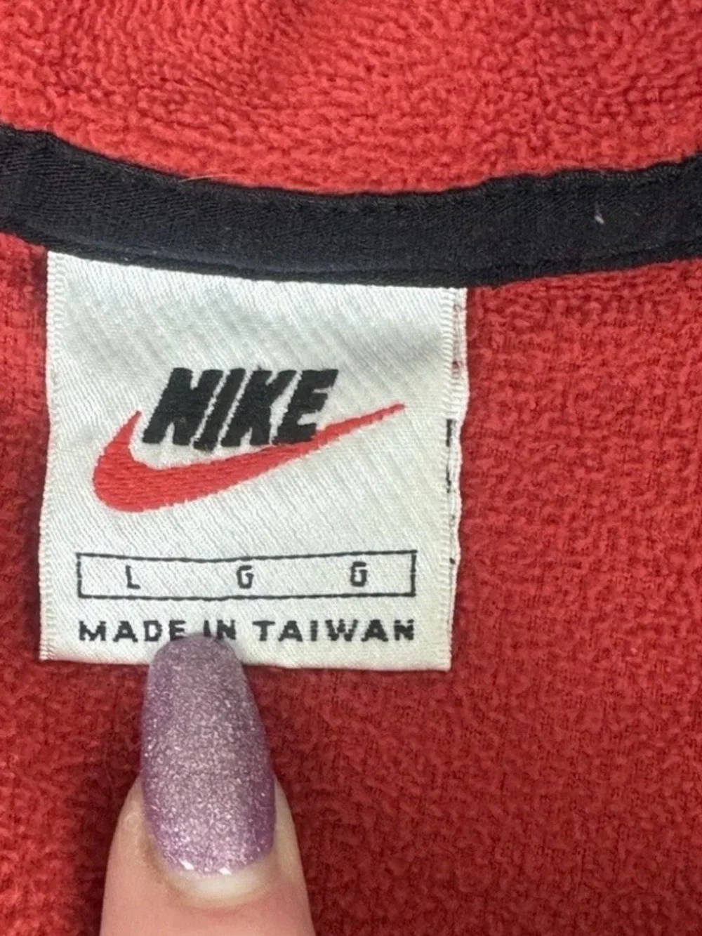 VTG 90’s Nike Fit 1/4 Zip Pullover Performance Fleece Red, Black Stretch Sides